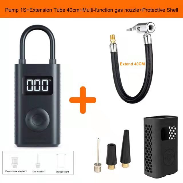 Xiaomi mijia bærbar elektrisk luft 1s kompressor led type-c inflator multiverktøy luftpumpe for sykkel bil ball smart hjem: Luftpumpe 1s legg beg