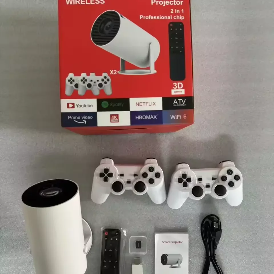 Retro  x300 max bärbar hemmabioprojektor - android 11, , dubbelt wifi och bt5.4 - , fördjupa dig i spelupplevelsen med 720p grafik