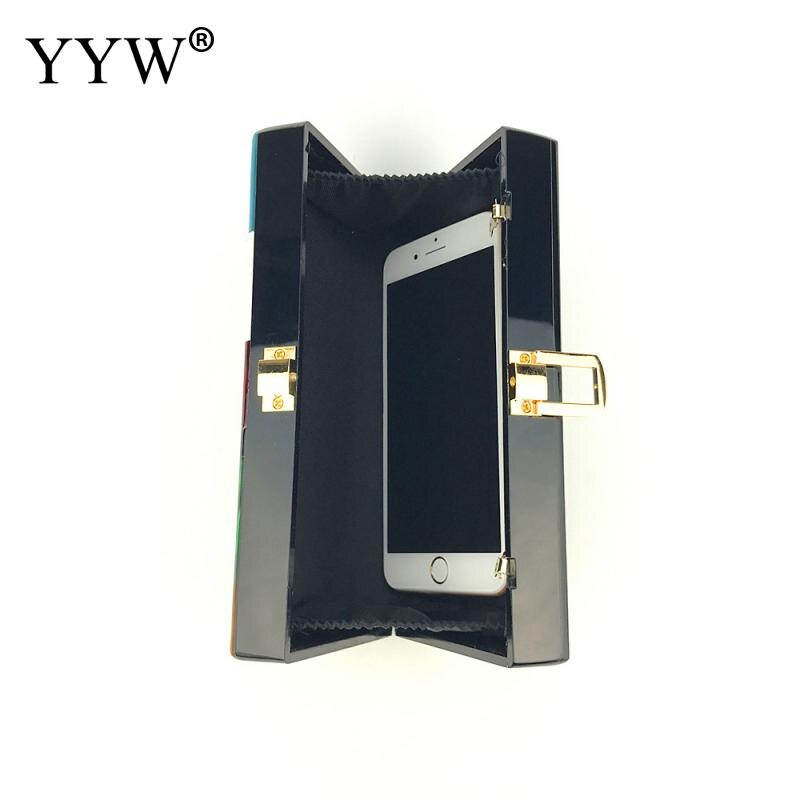 Women Messenger Bags Brand Luxury Acrylic Geometric Lattice Patchwork Handbag Party Prom Clutch Woman Evening Bag