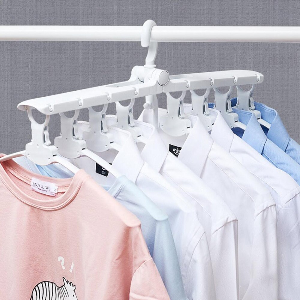 Cintre pliable en plastique multifonctionnel 8 en 1 garde-robe peu encombrante support enfants bébé: PJ6330W