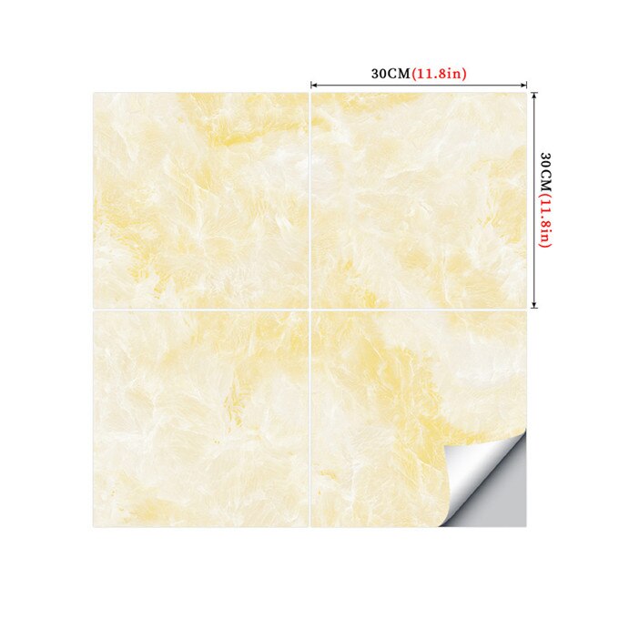 4 stk/sett grå marmor fliser klistremerker for kjøkken backsplash bad vegg gulv dekor tapet skrell &amp; stick vinyl dekorativ film: Dlsf -04 / Hardt matt klistremerke