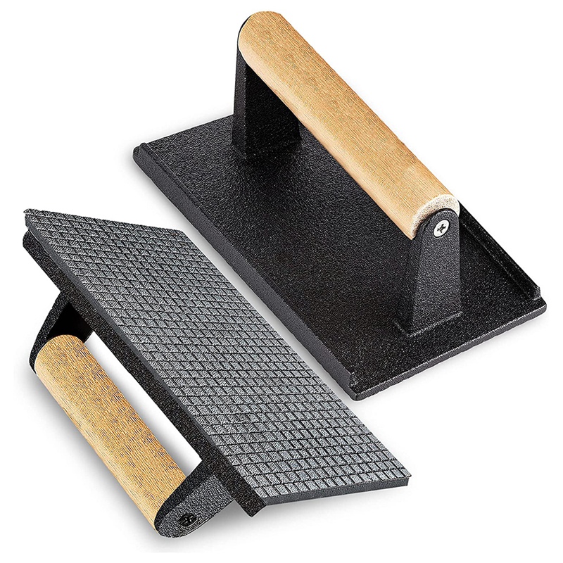 Cast Iron Grill Press, Pre-Seasoned Burger Press And Steak Weight With Cool-BBQ Accessories For Griddle, Outdoor Grill: Default Title