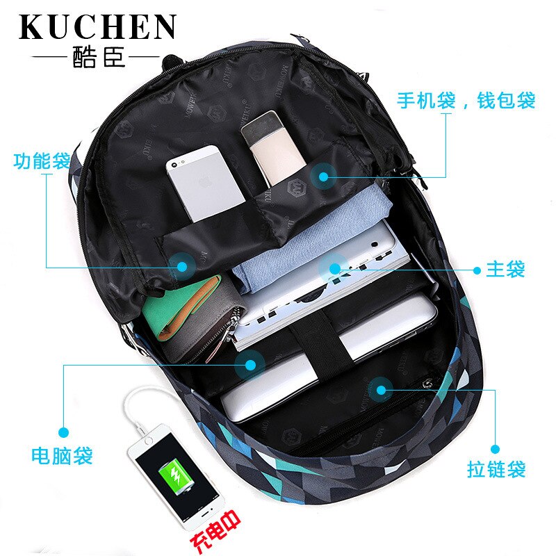 High School Student Rugzak Mannen Reizen Rugzak Zwart Waterdichte Grote Capaciteit Rugzak Voor Jongen Schooltassen Voor Tienermeisjes