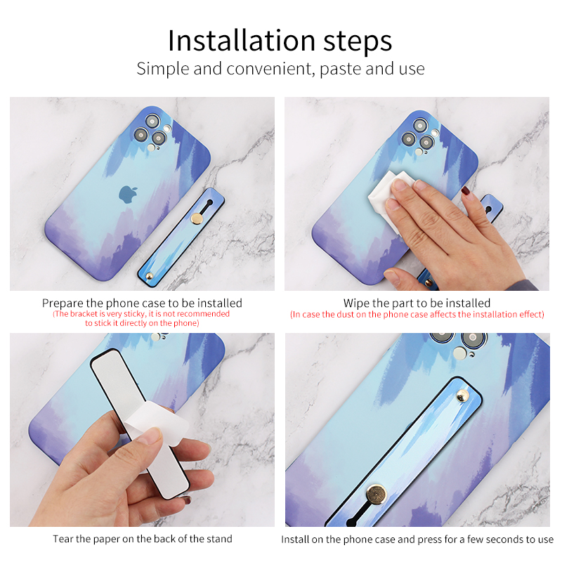 Soporte para teléfono con anillo para dedo, banda para la muñeca de Color liso caramelo, agarre para dedo, soporte para teléfono móvil Universal