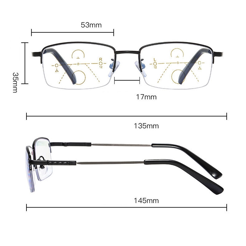 Ultra-light Memory Titanium Reading Glasses Men Progressive Eyeglasses Intelligent zoom Spectacles Women Anti-blue