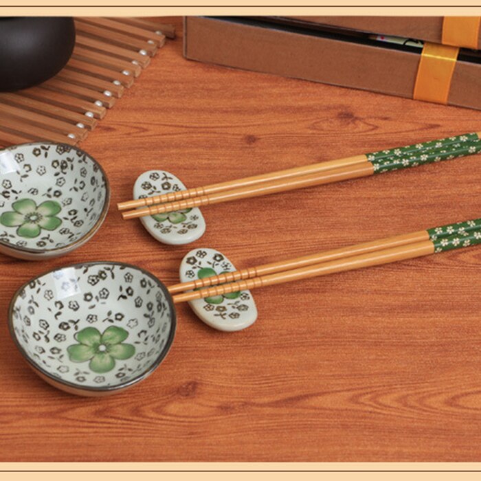 Japanese tableware set Ceramics Sushi Saucer Set for Two in Box Green