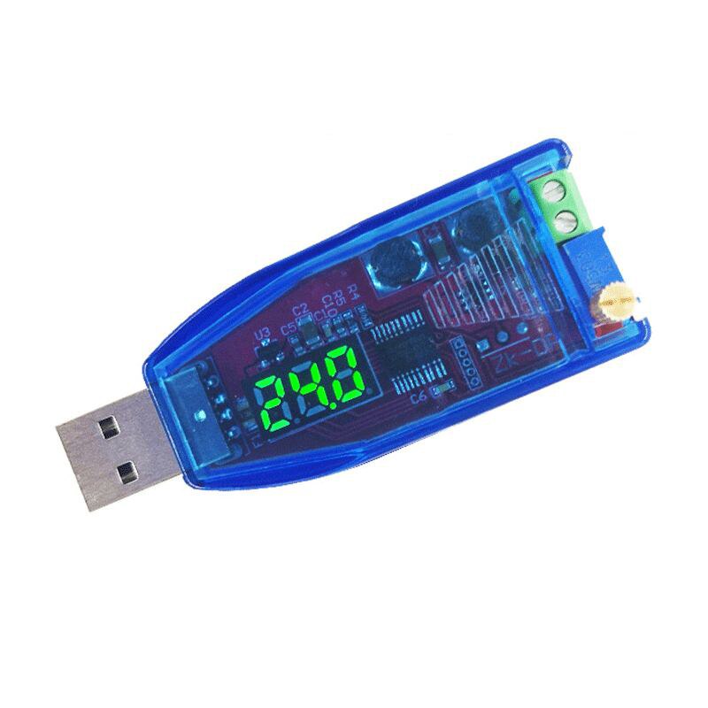 LED DC DC 5V To DC 1-24V Adjustable Potentiometer USB Converter Power Supply Voltage Regulator Modul Eastsy To Operate: green light