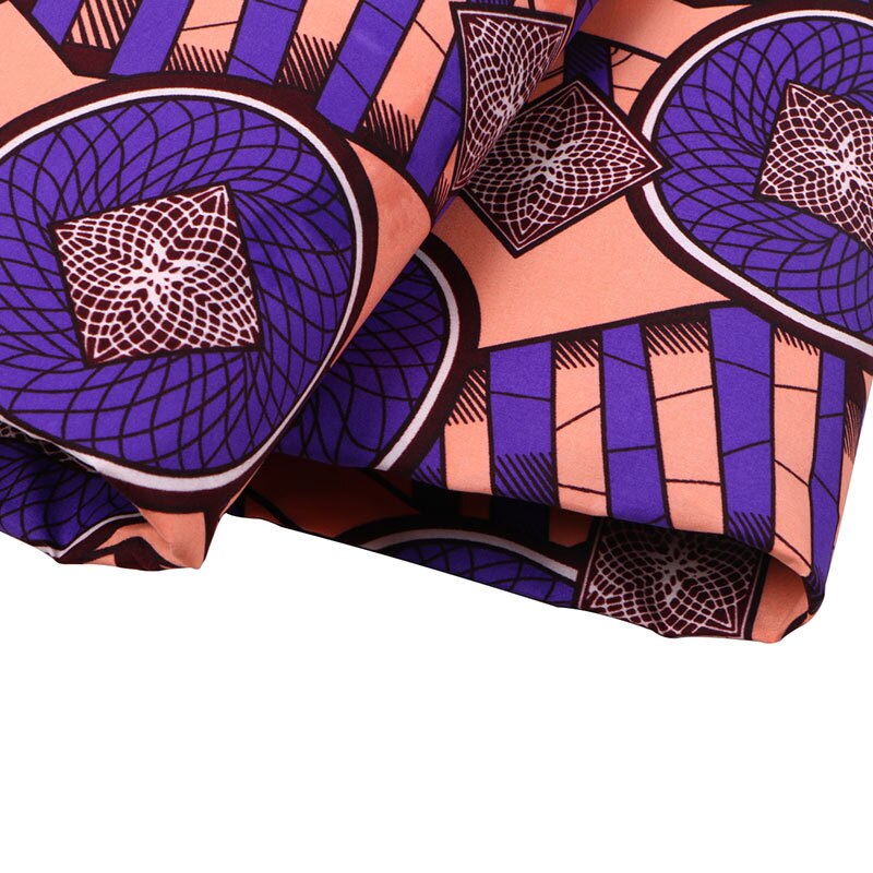 Wonderful Purple And Pink Pattern Print African Ankara Veritable Real Wax Polyester Fabric 6 Yard
