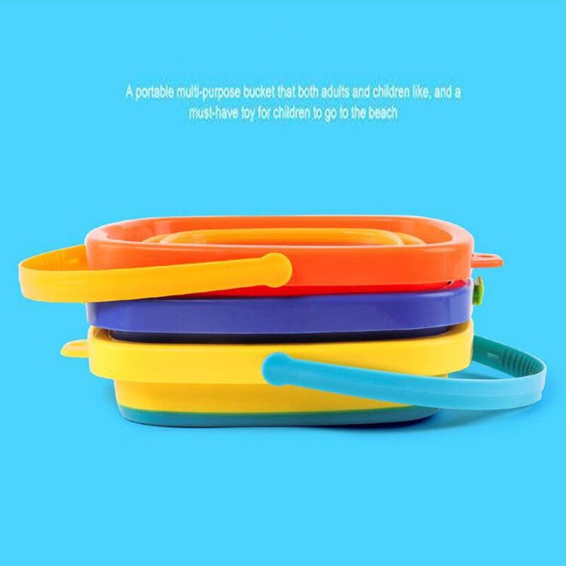 Bärbar multifunktionell mjuk plast hopfällbar hink barn- eller barnleksaker strandhink lekvattenleksak hink teleskopisk fat