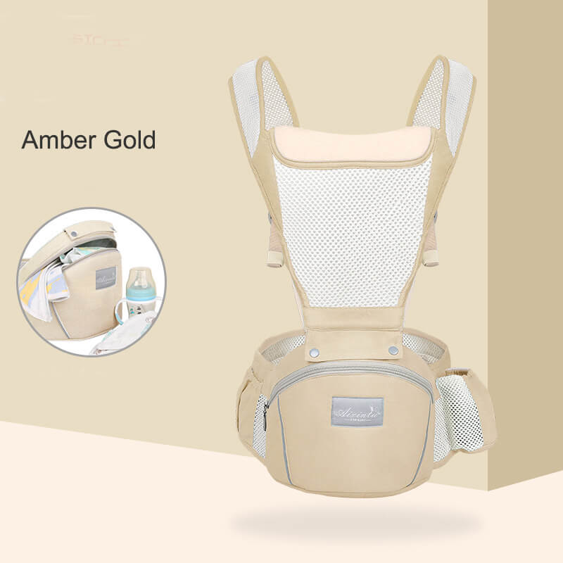 zomer draagzak baby spullen voor pasgeborenen draagdoek draagzak pop wikkeldoek baby artipoppe draagzak zakjes draagzakken kangaroo babydrager kinderstoeltje hippe stoel taille kruk: Amber gold