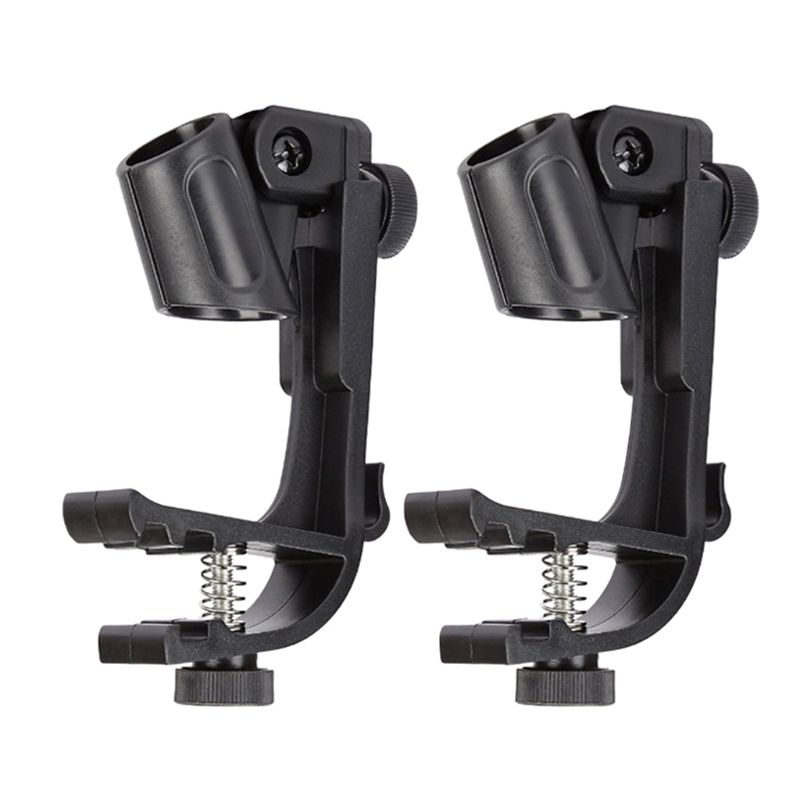 Adjustable Clip On Drum Rim Shockproof Mount Microphone Mic Clamp Stand Holder