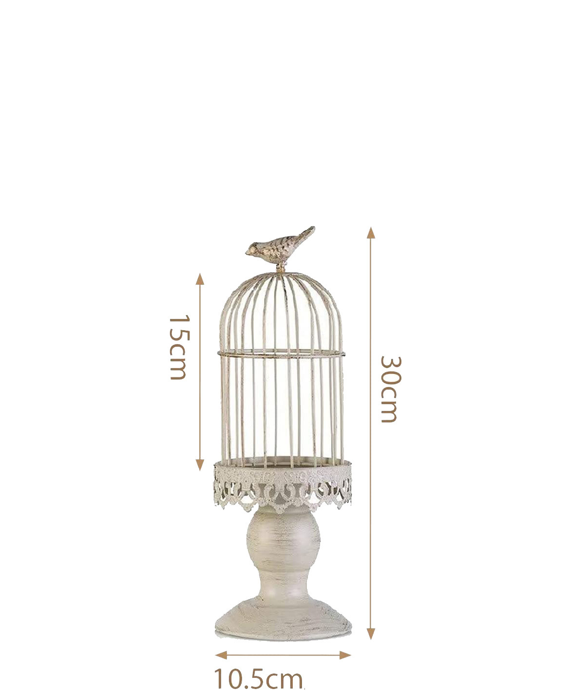 Candelabro de jaula de pájaros Retro , portavelas de hierro de estilo europeo, accesorio de restaurante de boda, decoración romántica de mesa de cena: Blanco
