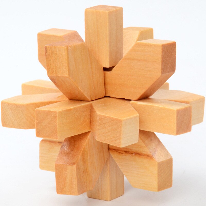 Kong Ming Luban Lock Chinese Traditional Toy Unique 3D Wooden Puzzles Classical Intellectual Wooden Cube Educational Toy Gi: 15