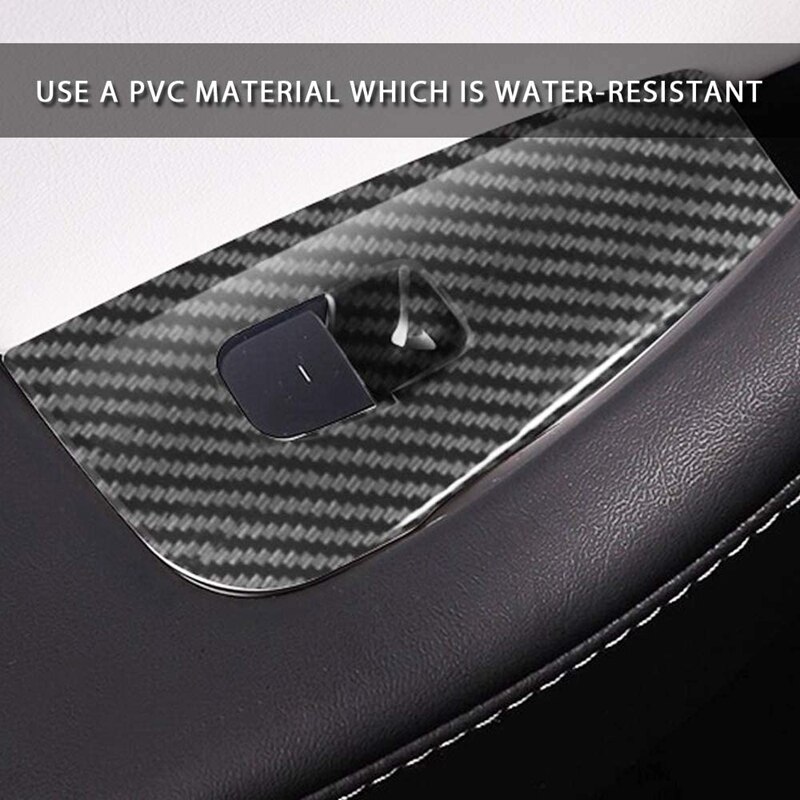 for Tesla Model Y Carbon Fiber Car Interior Window Lift Switch Button Panel Cover Frame Trim Car Accessories