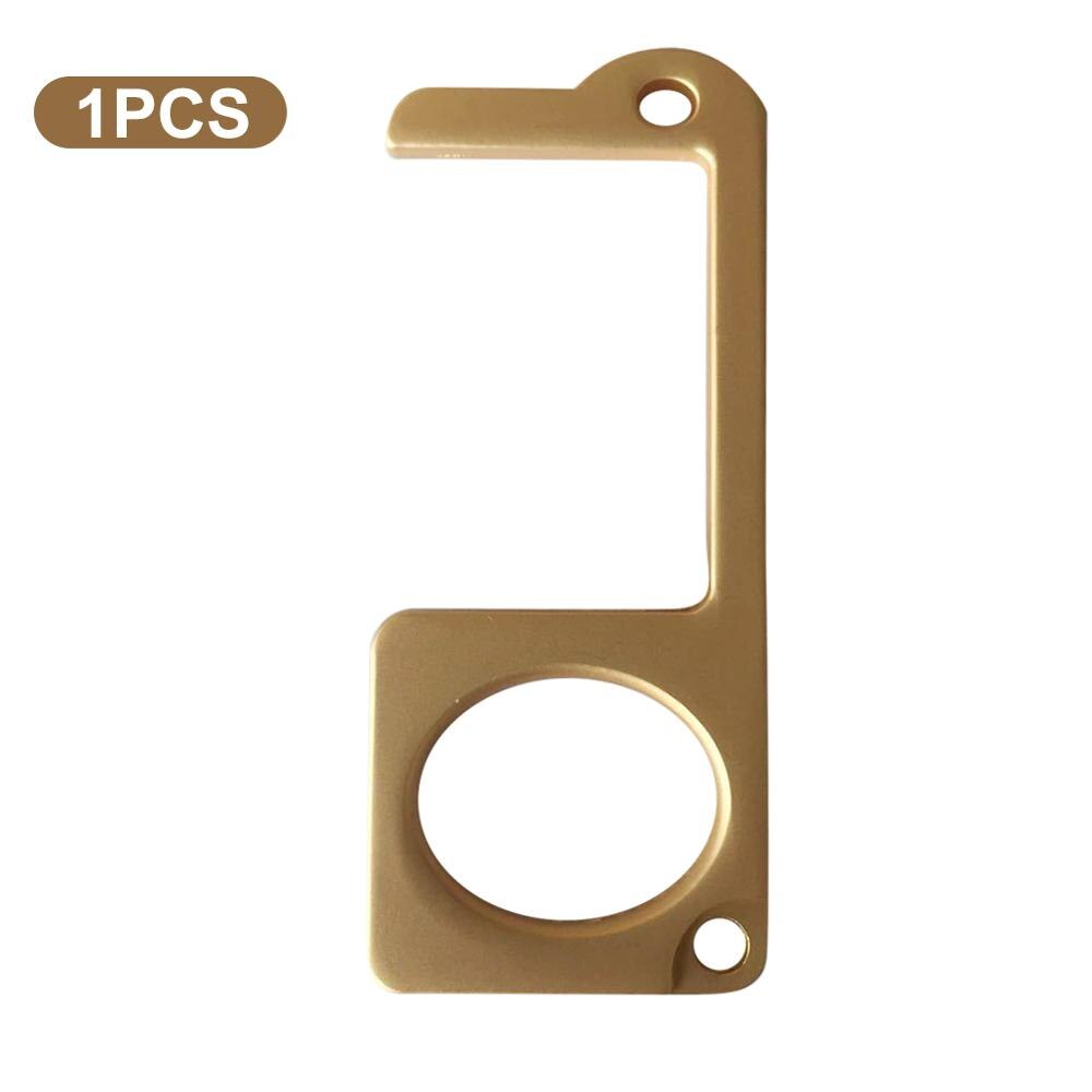 Safety Door Opener No Touch key Portable Anti-germ Elevator Button Drawer Door Handle Assistant safe Contactless Tool Assistant: Gold 1PCS