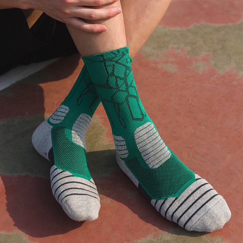 Men Outdoor Sports Elite Basketball Socks Men Cycling Socks Compression Socks Cotton Towel Bottom Men's socks