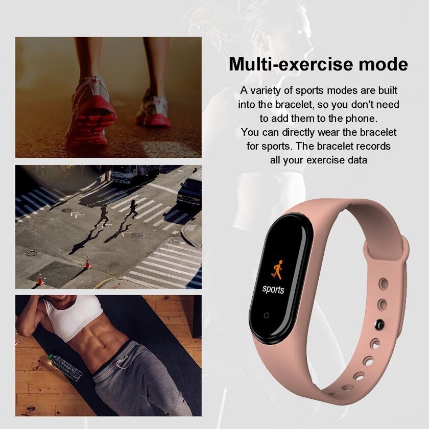 Montre intelligente hommes M4 Fitness Bracelet Bluetooth étanche moniteur de fréquence cardiaque montre intelligente femmes Fitness Tracker SmartWatch