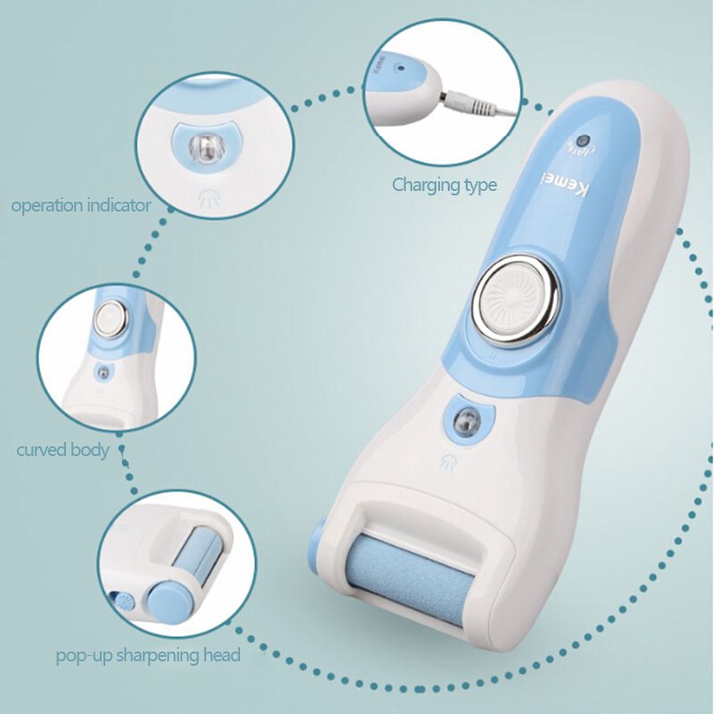 Kemei KM-2503 electric callus remover Top Electric Pedicure Tools Foot Care Tool Pedicure Velvet Smooth Machine Callus Foot file