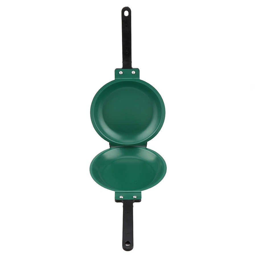 Sartén antiadherente de doble cara para el hogar sartén antiadherente verde con tapa, sartén para pancakes con recubrimiento de cerámica, utensilios de cocina