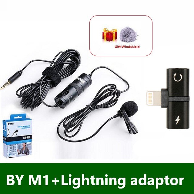 BOYA BY-M1 Lavalier Audio Microphone микрофон для видео Camcorder Wired Microfone for DSLR Video Recorder Interview: BY M1 n lightning