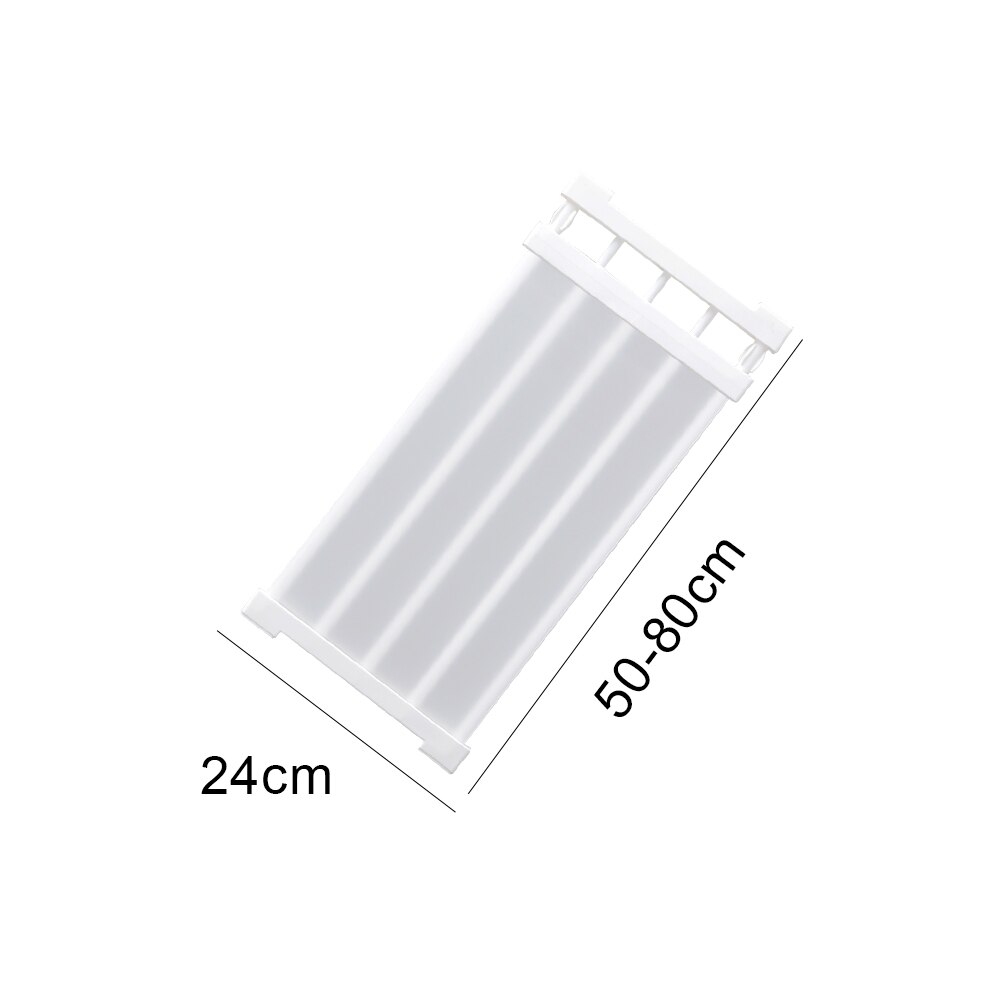 Adjustable Closet Organizer Storage Shelf Wall-Mounted Kitchen Rack Space Saving Wardrobe Decorative Shelves Cabinet Holders: 50-80cm x24cm