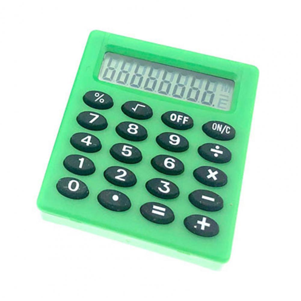 Pocket Calculator Useful 8-Digit Display Student Calculator Energy Saving Sensitive Key Mini Calculator: Green