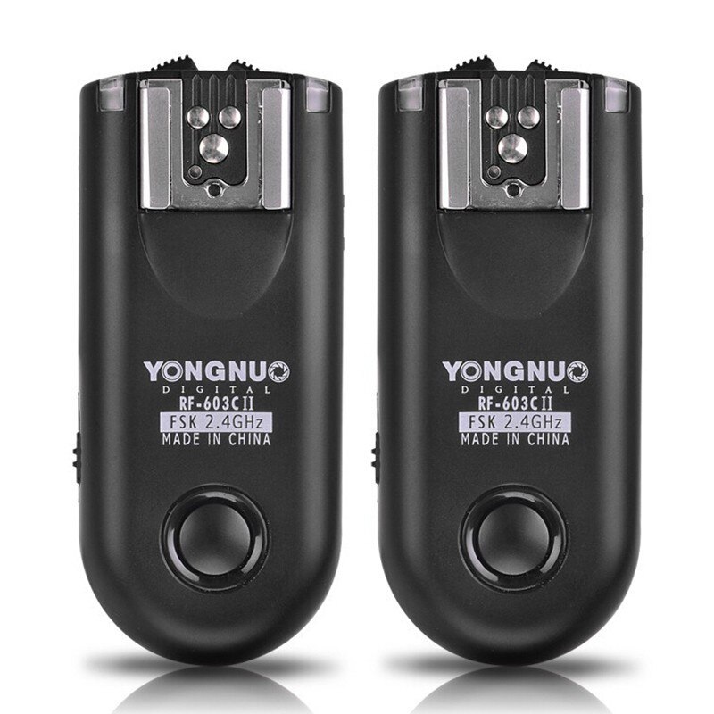 YONGNUO-disparador de Flash inalámbrico, 2 transceptores para Nikon D700 D300 D3100 D600 D610 Canon 5D Mark II III 6D 500D