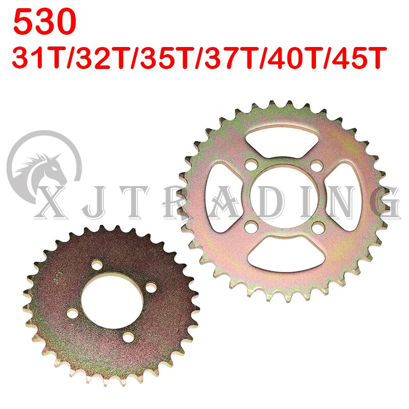 530 Chains 58MM 31T/32T/35T/37T/40T/45T Chain Sprockets Rear Back Sprocket Cog For karting ATV four-wheel off-road vehicle