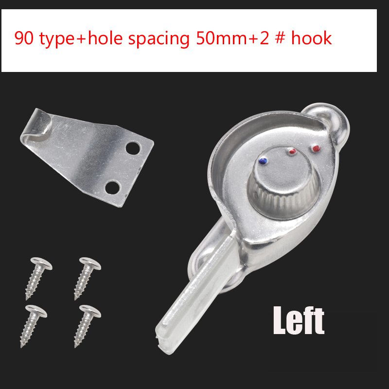 Rustfritt stål vinduslås forsikring tyverisikring aluminiumslegering vindu halvmånelås plast skyvedør oversettelsesvindu: Sølv