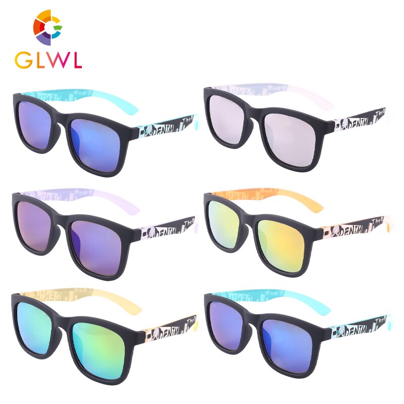 Kids Zonnebril Jongens Stijlvolle Coating Zonnebril Sport Kinderen Lenzenvloeistof Baby Retro Peuters Sunglass Big Schaduw Vierkante Lenzen