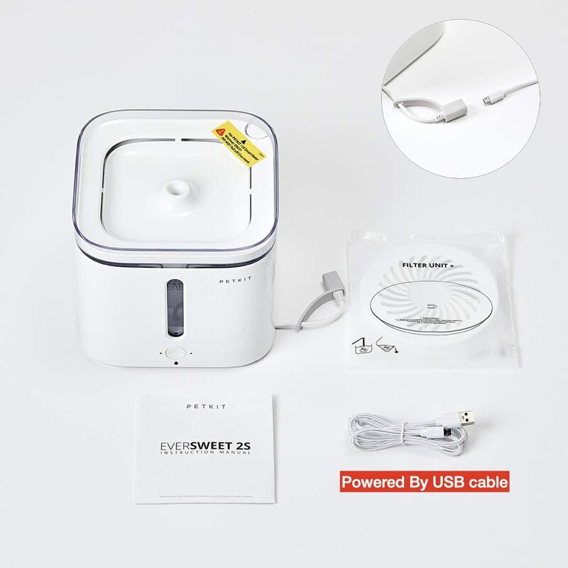 PETKIT-fuente de agua automática para mascotas, dispensador de agua con luz LED, tazón de comida para perros y gatos, silencioso, con apagado automático, 2L