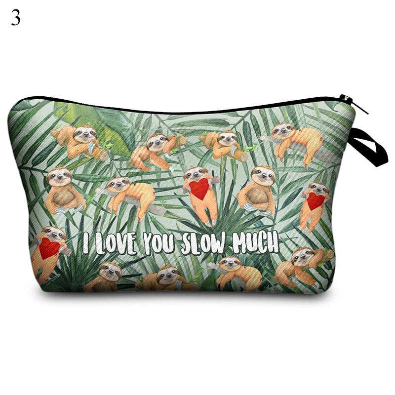 Sac de maquillage femmes sac cosmétique avec motif multicolore lama 3D impression neceser trousse de toilette voyage maquillage sac organisateur: 3