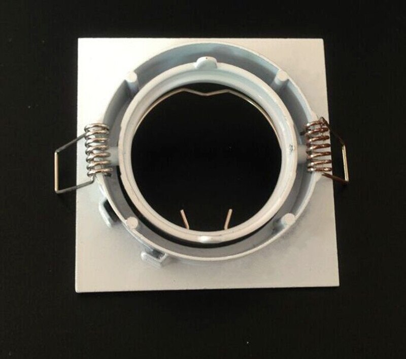 10pcs/lot Square Recessed LED Ceiling Light Adjustable White Frame for MR16 GU10 Bulb Fixture Downlight Holder