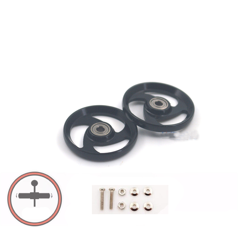 2pcs Aluminum Alloy 19mm Rollers Bearing Roller Arc Edge Guide Wheel Tamiya Mini 4WD 94996/95349/95348/15449 Self Made Parts