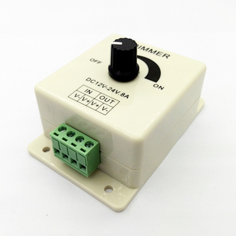 LED Dimmer Switch DC12-24V 8A Adjustable Brightness Lamp Strip Driver 5050 3528 5630 Single Color Light Power Supply Controller