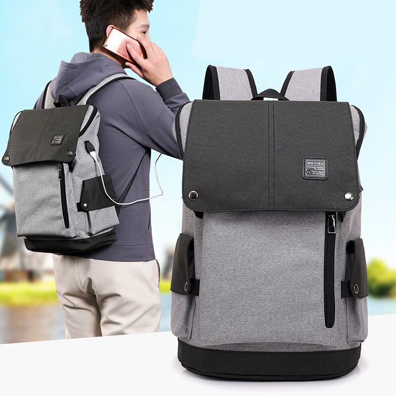 Fengdong – sac à dos de lycée étanche pour garçons, grand sac à dos usb anti-vol, sac de voyage pour hommes, cartable pour garçons