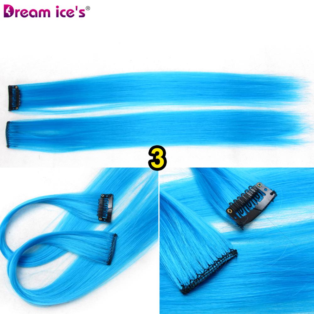 Synthetische Lange Enkele Clip In Hair Extensions Een Stuk Roze Regenboog Kleur Mode Rechte Haarstukje Voor Vrouwen En Meisje: #5
