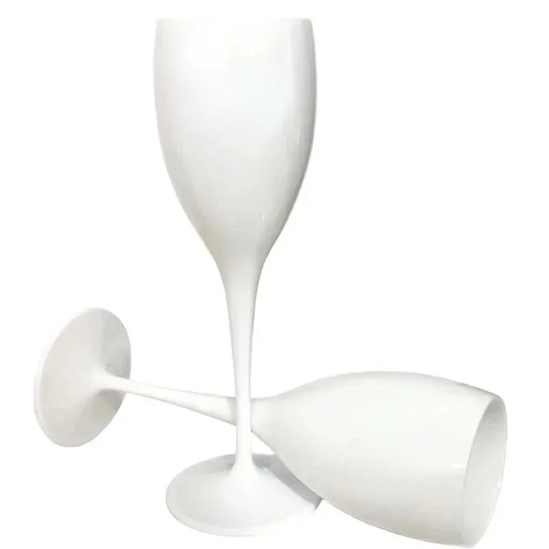 1 PC Moet Champagne Flutes Glasses PP Plastic Wine Glasses Dishwasher-safe White Acrylic Champagne Glass Transparent Wine Glass