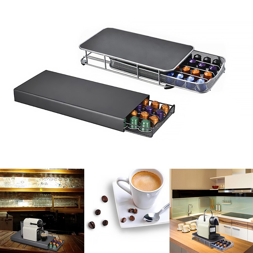 40 Cups For Nespresso Coffee Capsule Bracket Pods Rotating Rack Coffee Capsule Stand Capsules Storage Shelve Holder