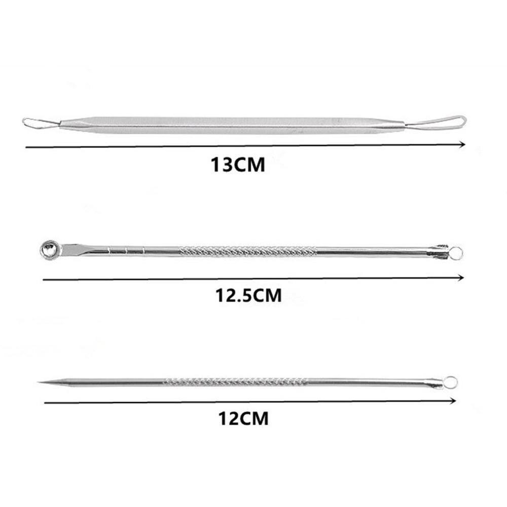 3 uds Blackhead granos, acné Remover herramienta cuchara para limpieza cuidado de la piel acné pinzas mancha Extractor de aguja