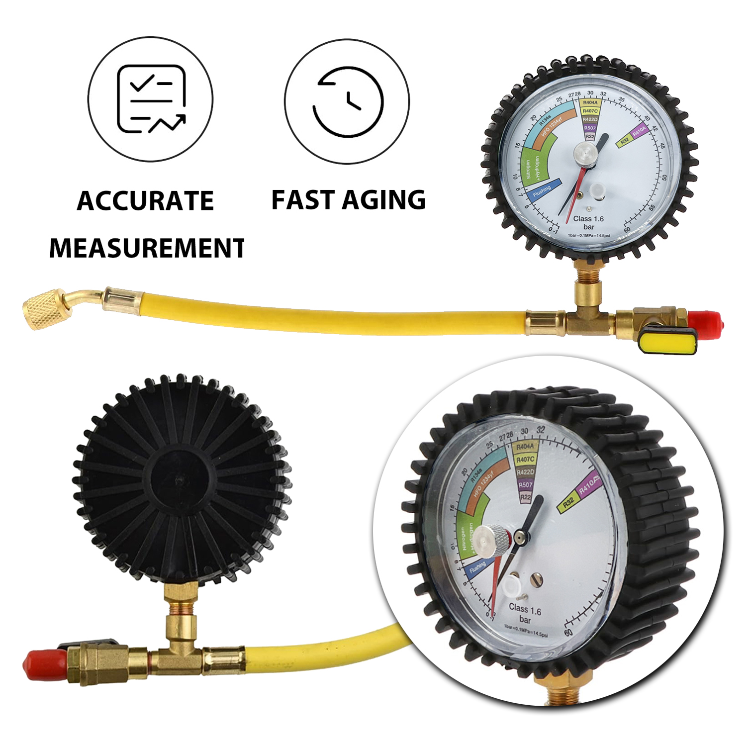 Air Conditioner Nitrogen Pressure Tester Regulator For R134a R22 R407C R410A Pressure Gauges HVAC Systems Cold Test Table Tools