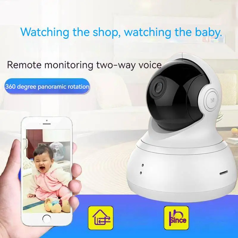 Caméra YI Dôme 1080p HD CCTV IP 360 ° Détection Wifi Vision nocturne sans fil IR système de surveillance de sécurité Audio bidirectionnel