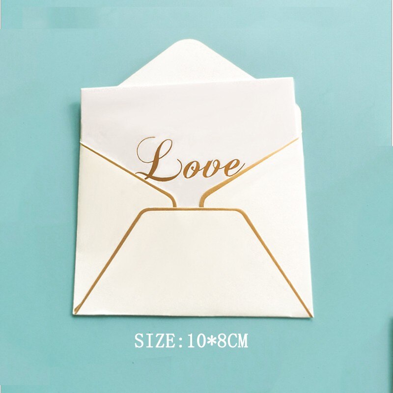 10pcs/pack MINI Bronzing Gold Edge Greeting Cards for you Korean Decoration (Golden Envelope)