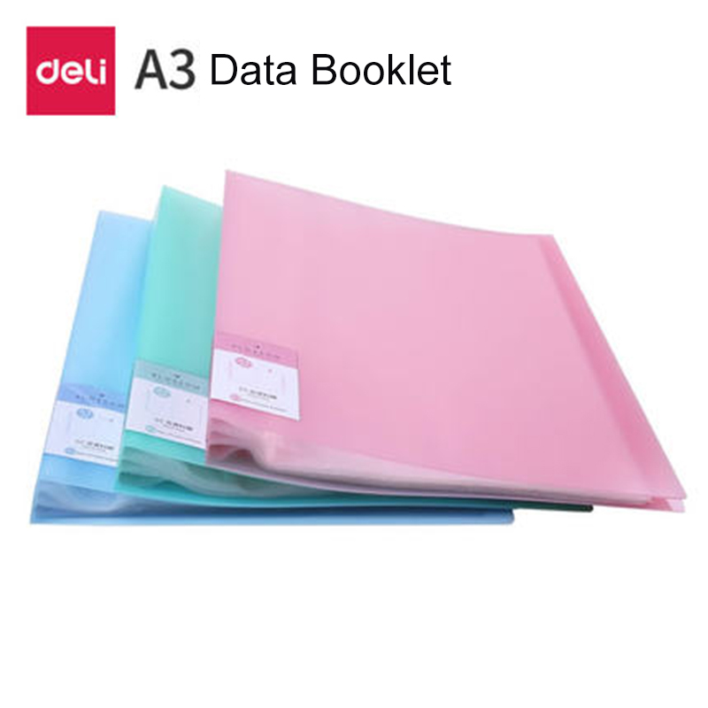 Deli  a3 datadokumentpresentationsmapp 297*420mm 60/40 sidor transparent mapp vertikalt infoga dokumenthäfte