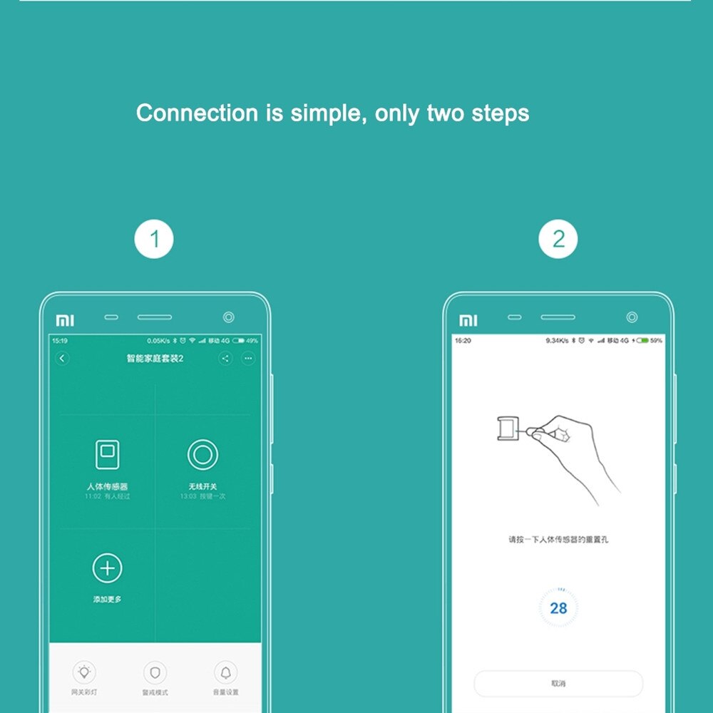 Xiaomi – capteur de mouvement infrarouge Original, contrôle par application Xiaomi, Kit de sécurité pour maison intelligente