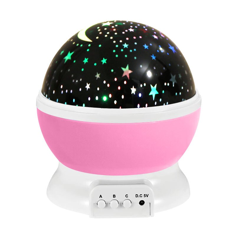 proyector de luz de noche LED cielo estrellado cielo luminoso juguetes luz de noche USB juguetes para niños: pink