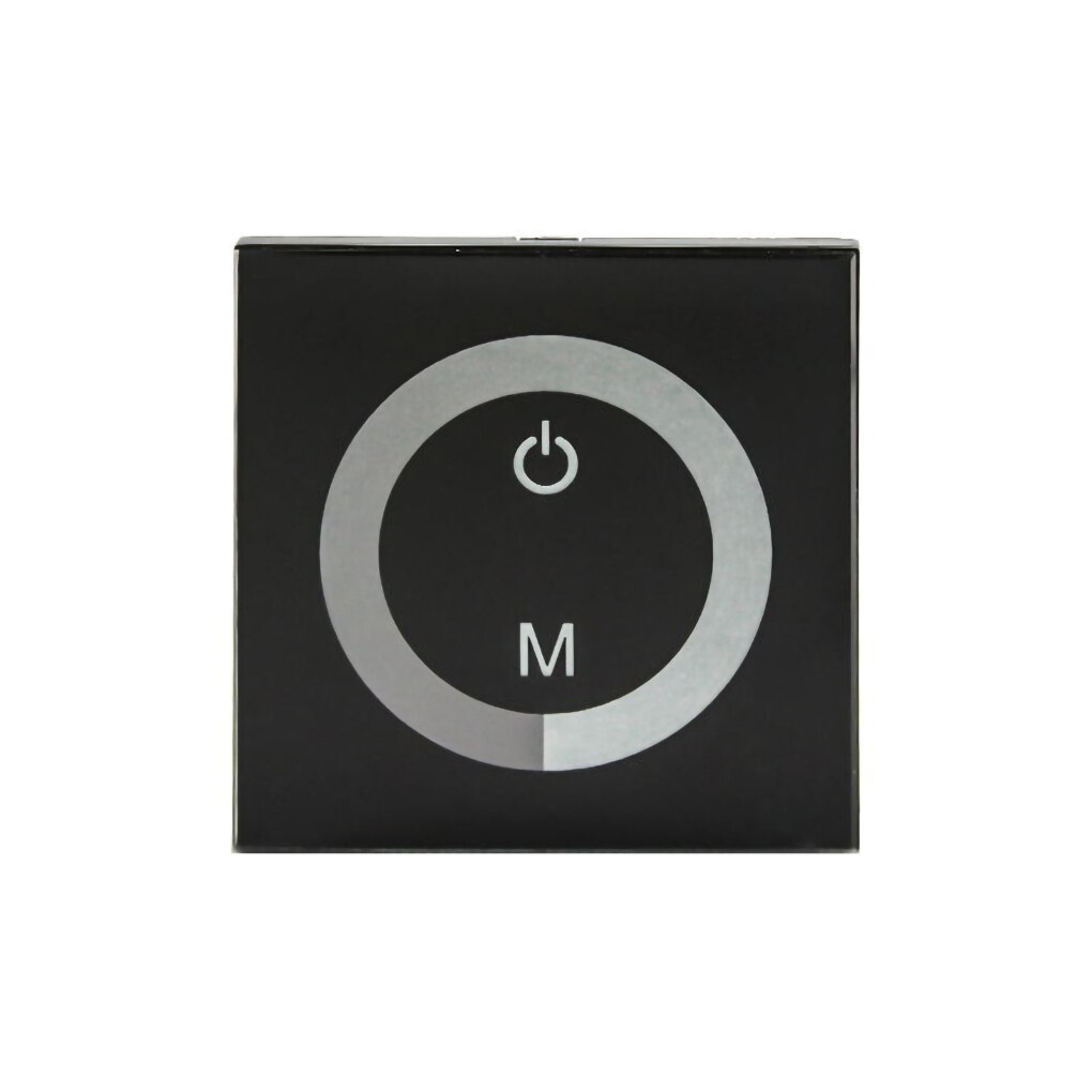 12-24V 1 Gang Wall Panel Touch Switch Light Control Dimmer Panel Wall-mounted Brightness Adjustable LED Light Strip Dimmer: Black