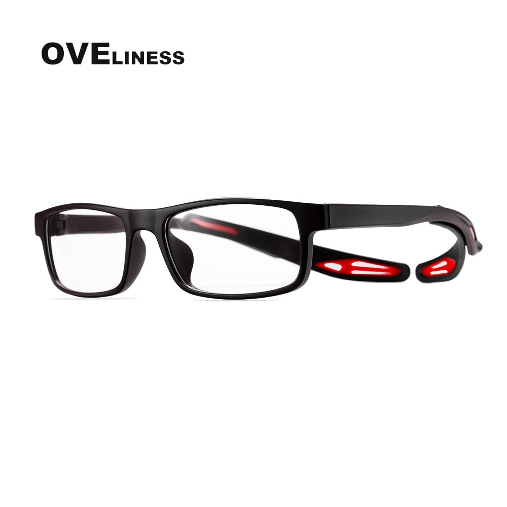 Sport Glasses Frame Men Optical basketball men's eyeglasses frames Myopia Prescription glasses tr90 eyewear Spectacles: black red