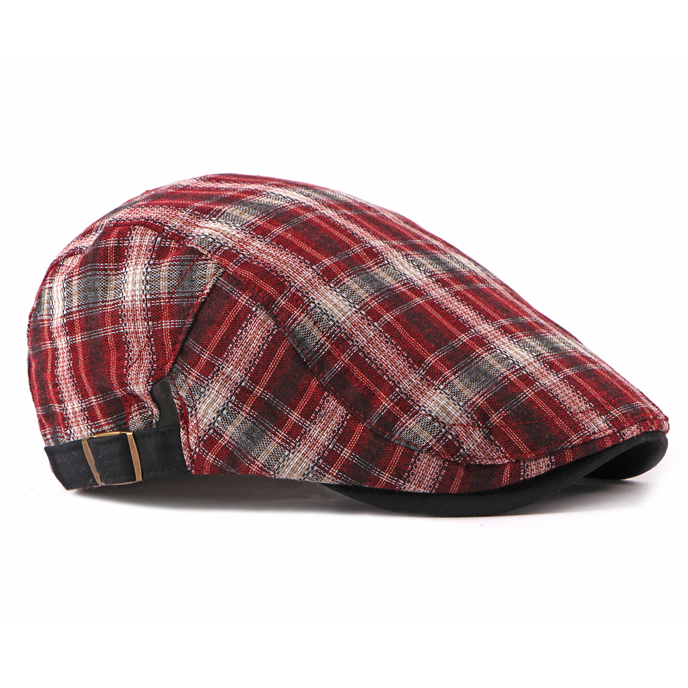 Mode Lente Herfst Hoeden Voor Mannen Casual Katoen Baret Caps Gorras Planas Boinas Plaid Platte Pet Verstelbare Baretten Pet