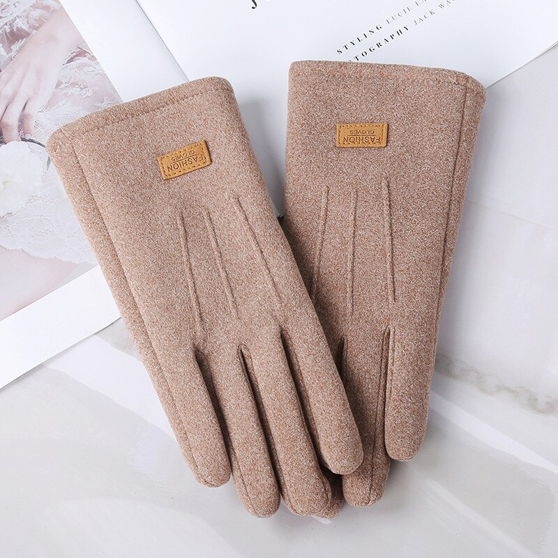 Winter Ladies Warm Gloves Thick Touch Screen Plus Velvet Riding Self-Heating Gloves Drive